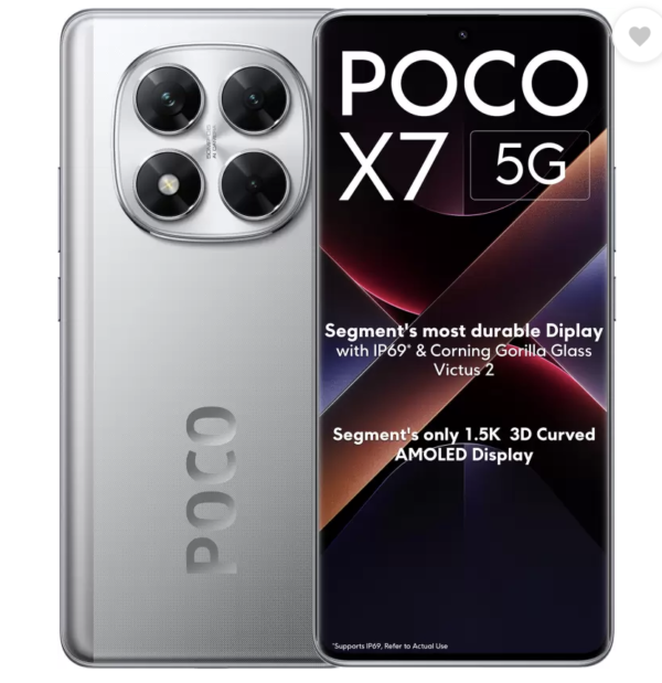 POCO X7 5G (Cosmic Silver, 8GB RAM & 128GB)